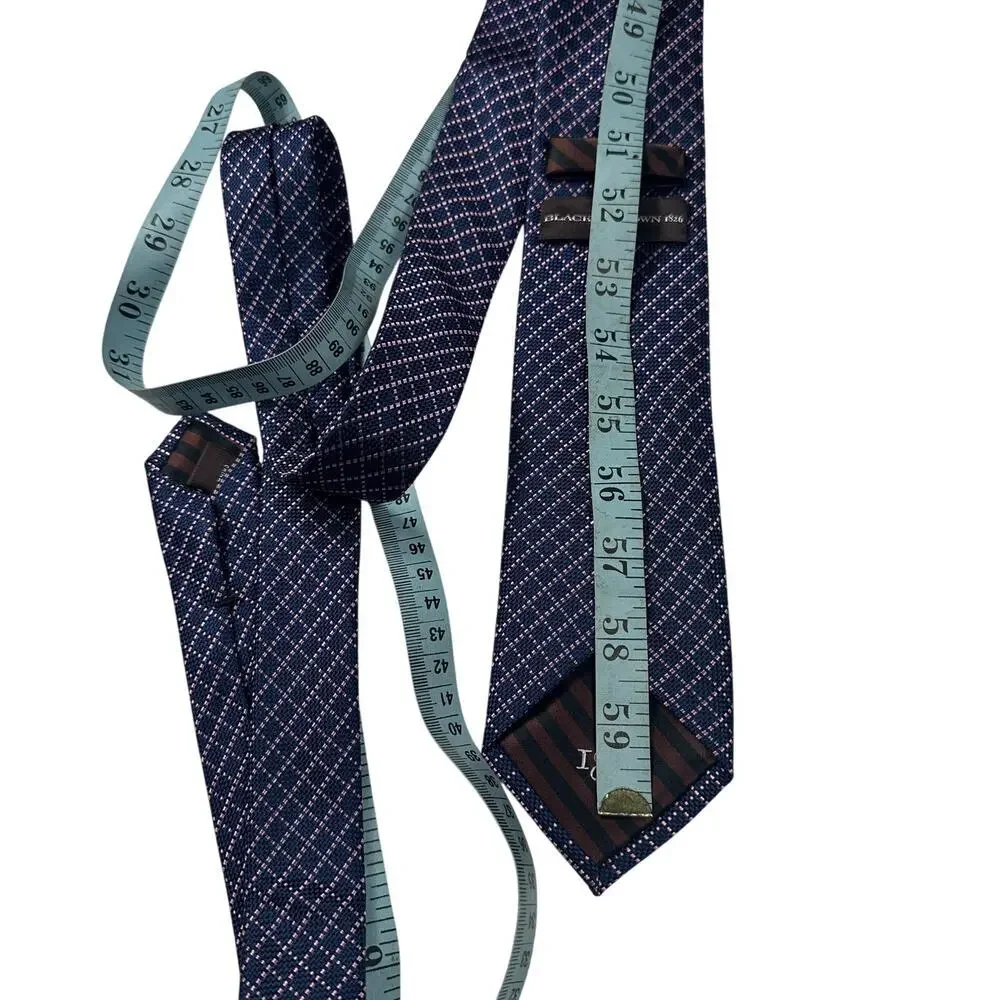 Black Brown 1826 100% Silk Mens Neck Tie Navy Blue Pastel Pink‎ Woven Plaid